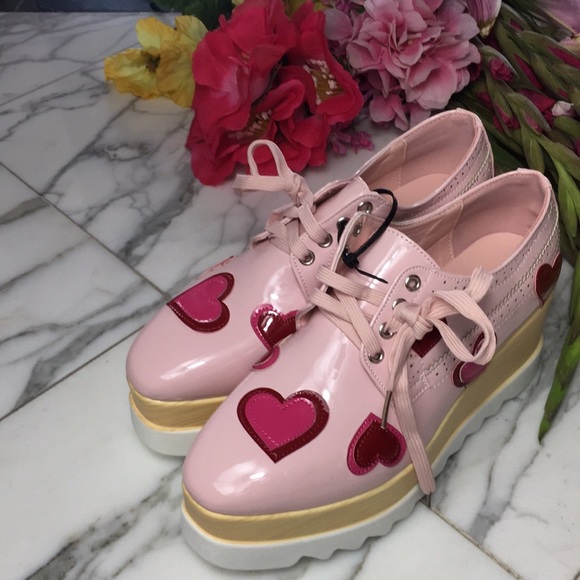 Sneakers Platforms Oxfords Heart Baby NWT - Picture 5 of 7